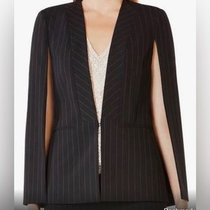 BCBGMAXAZRIA cape jacket pinstripe